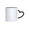 Caneca com alça de coração Preta